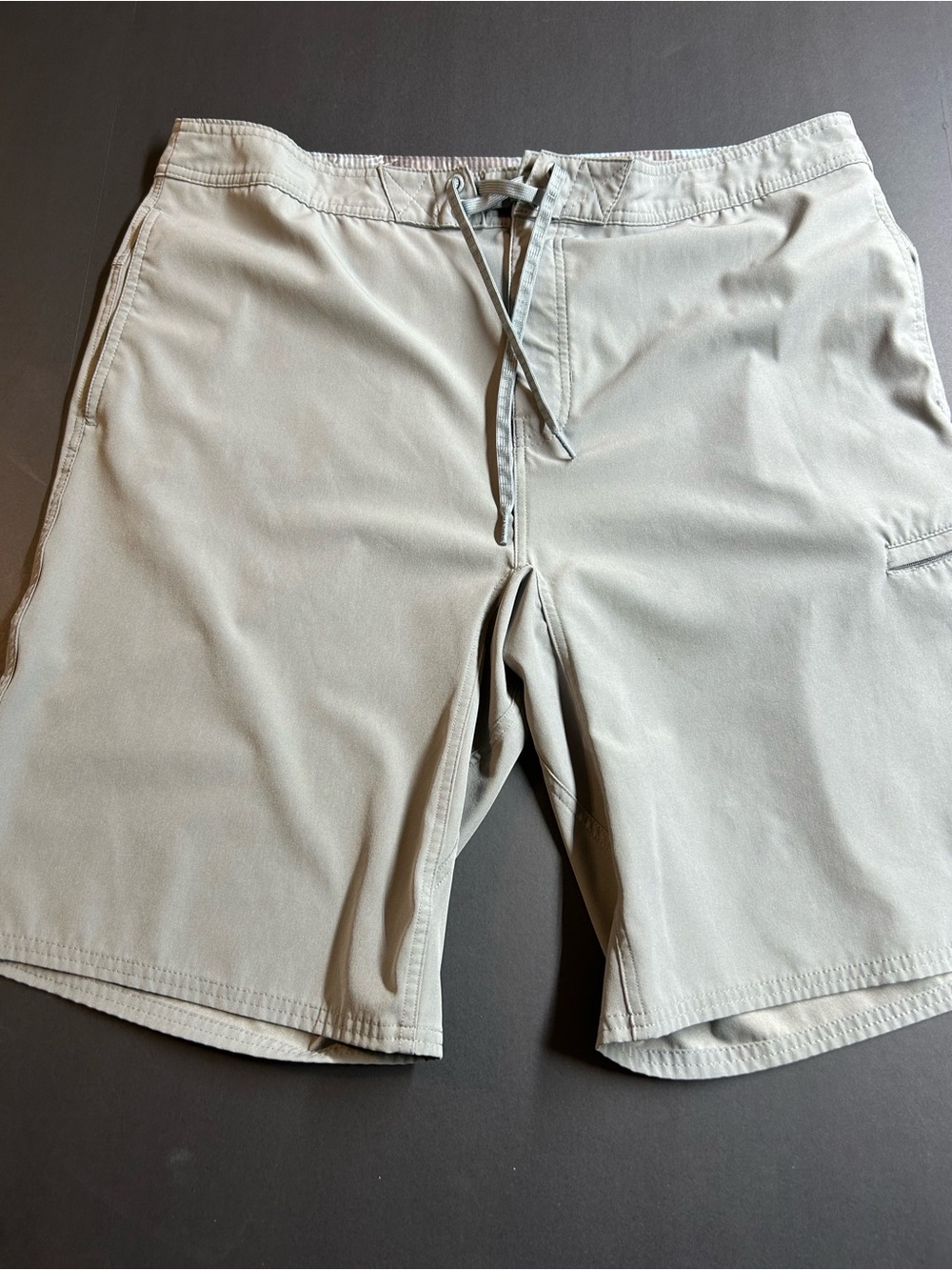 Huk Light Gray Fishing Shorts with Subtle Logo on Front & Back, pockets